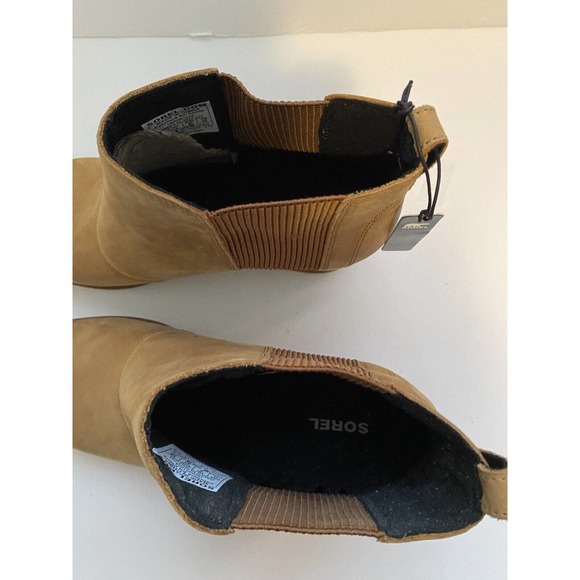 Sorel Women's Sorel Joan of Arctic Wedge II Camel Chelsea Leather Boots Sz 11M - Picture 4 of 10